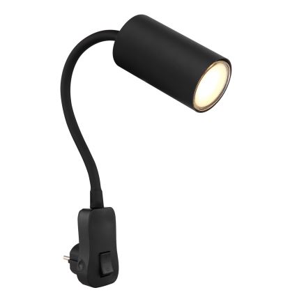 Globo - Sieninis taškinis šviestuvas su kištuku 1xGU10/35W/230V juodas