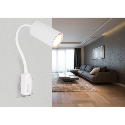 Globo - sieninis taškinis šviestuvas su kištuku 1xGU10/35W/230V baltas