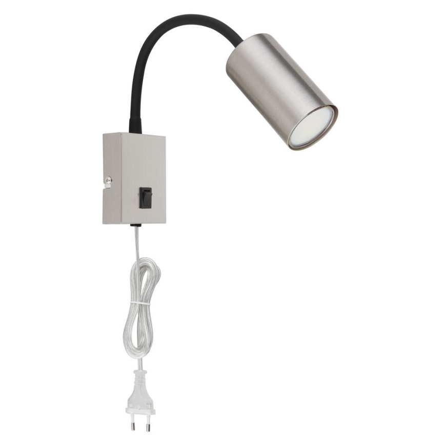 Globo - Elastīga sienas lampa 1xGU10/25W/230V juoda/matinis chromas