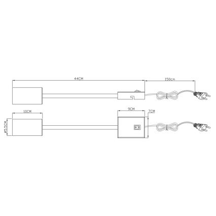 Globo - Elastīga sienas lampa 1xGU10/25W/230V juoda/matinis chromas