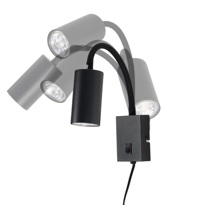 Globo - Elastīga sienas lampa 1xGU10/25W/230V juoda