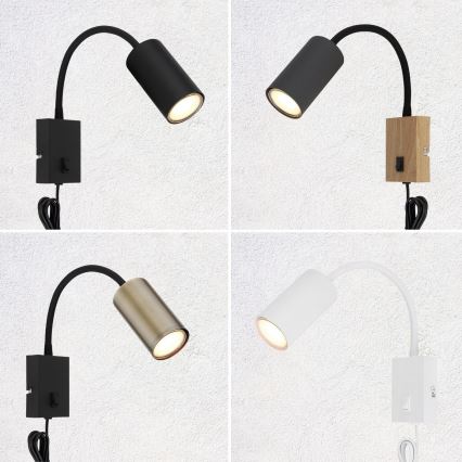 Globo - Elastīga sienas lampa 1xGU10/25W/230V juoda