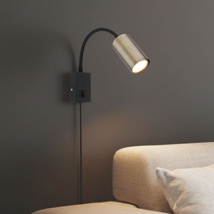 Globo – Lankstus sieninis šviestuvas  1xGU10/25W/230V juodas/žalvaris