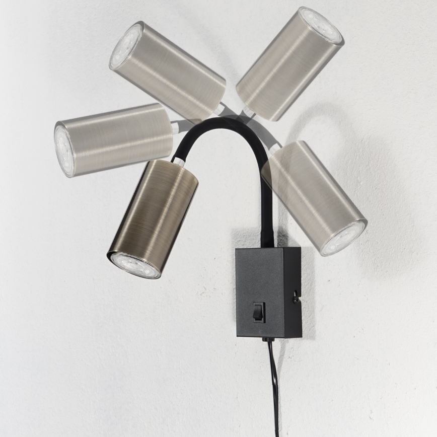 Globo – Lankstus sieninis šviestuvas  1xGU10/25W/230V juodas/žalvaris