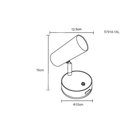 Globo - LED dimeriuojamas įkraunamas sieninis taškinis šviestuvas LED/0,4W/3,7V 1800 mAh juodas