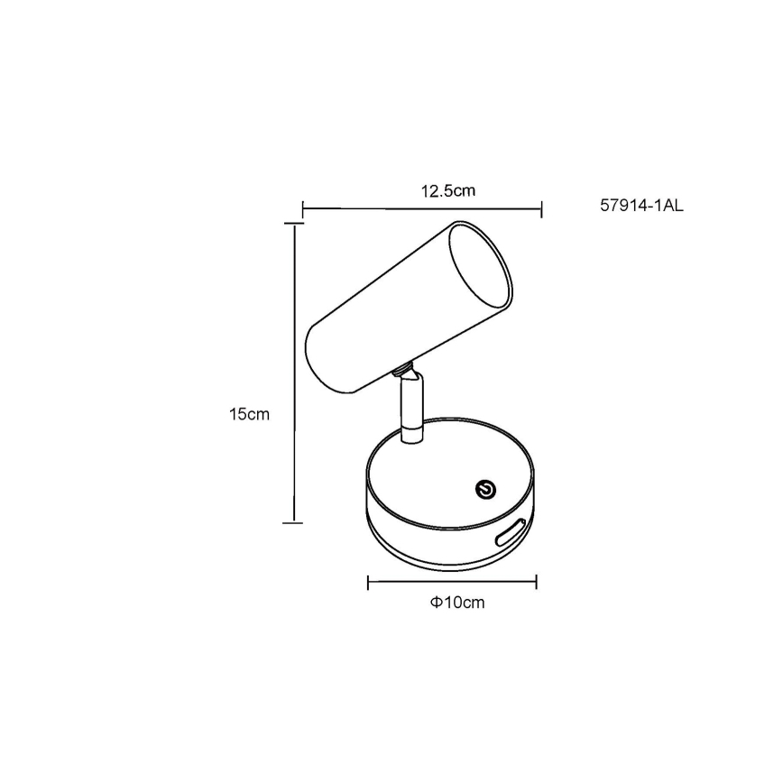 Globo - LED reguliuojamas sieninis taškinis šviestuvas LED/0,4W/3,7V 1800 mAh