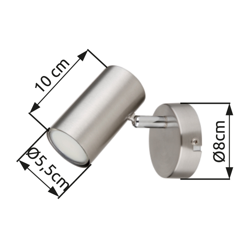 Globo - Sieninis akcentinis šviestuvas 1xGU10/25W/230V matinis chromas