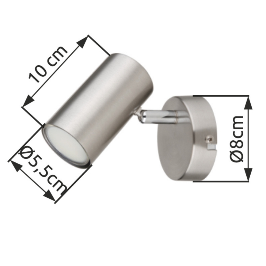 Globo - Sieninis akcentinis šviestuvas 1xGU10/25W/230V matinis chromas