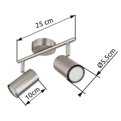 Globo - Akcentinis apšvietimas 2xGU10/25W/230V matinis chromas