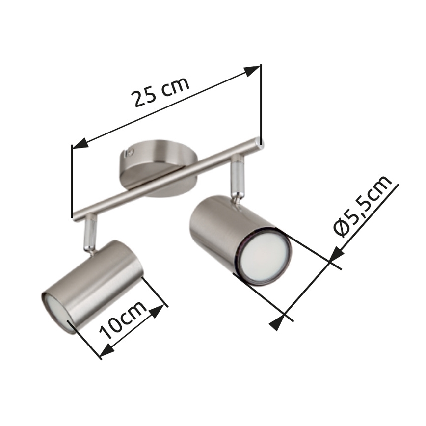 Globo - Akcentinis apšvietimas 2xGU10/25W/230V matinis chromas