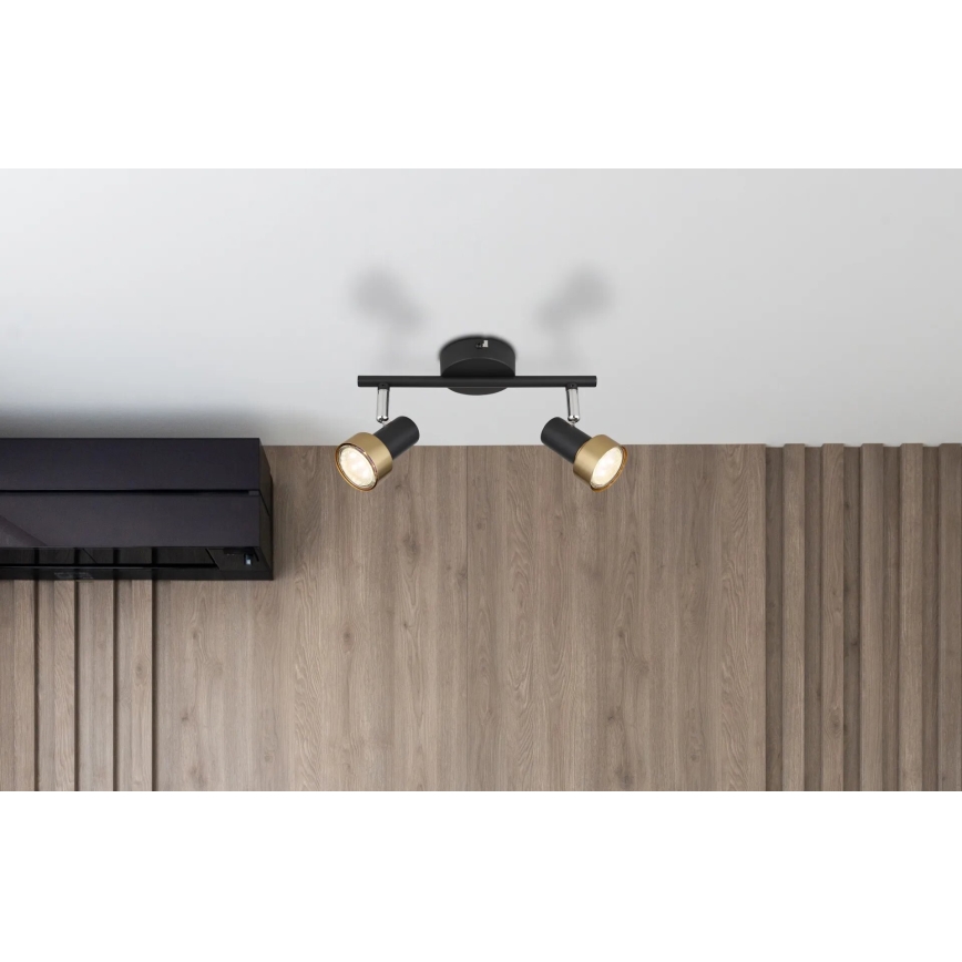 Globo - Akcentinis apšvietimas  2xGU10/25W/230V juoda/auksas