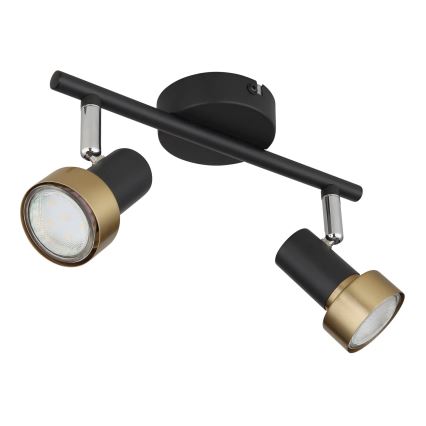 Globo - Akcentinis apšvietimas  2xGU10/25W/230V juoda/auksas