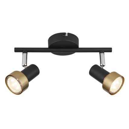 Globo - Akcentinis apšvietimas  2xGU10/25W/230V juoda/auksas