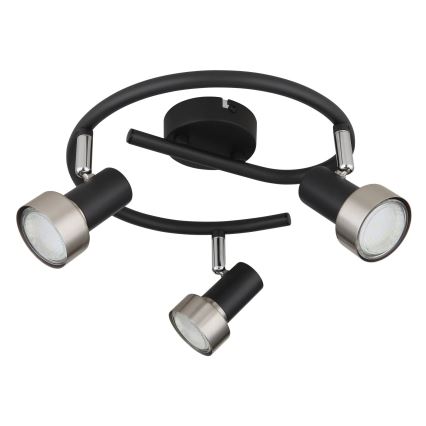 Globo - Akcentinis apšvietimas  3xGU10/25W/230V juoda/sidabras