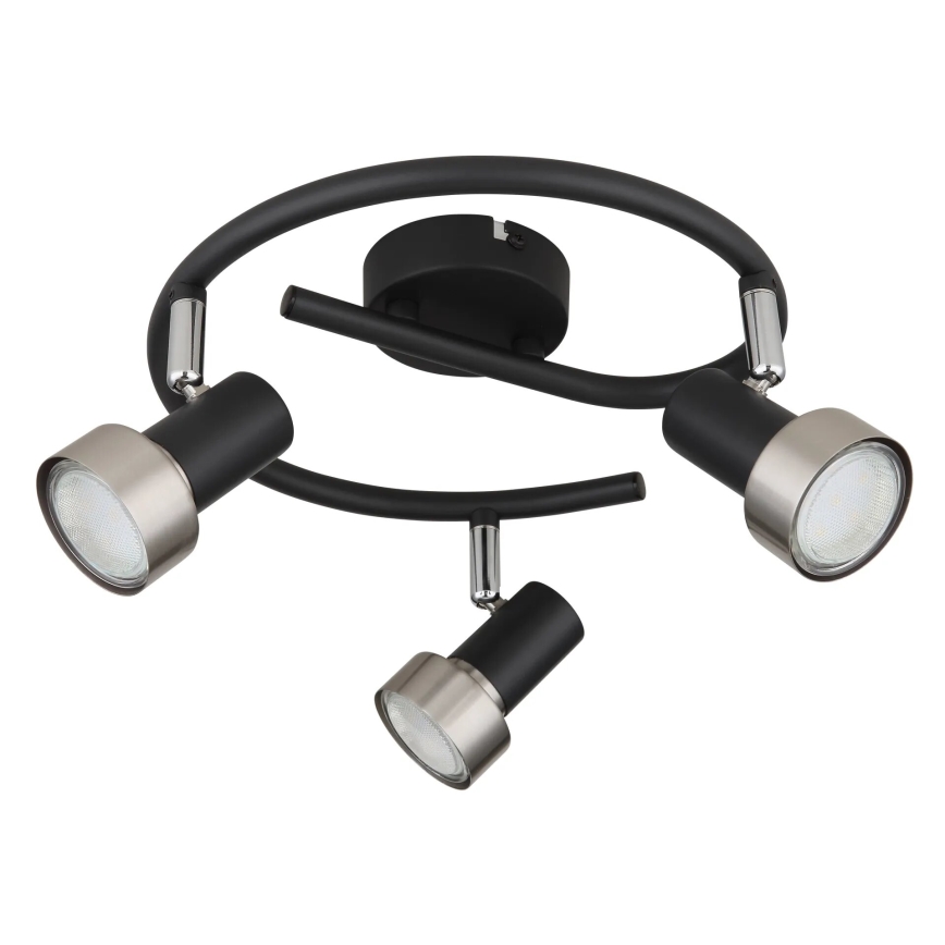 Globo - Akcentinis apšvietimas  3xGU10/25W/230V juoda/sidabras