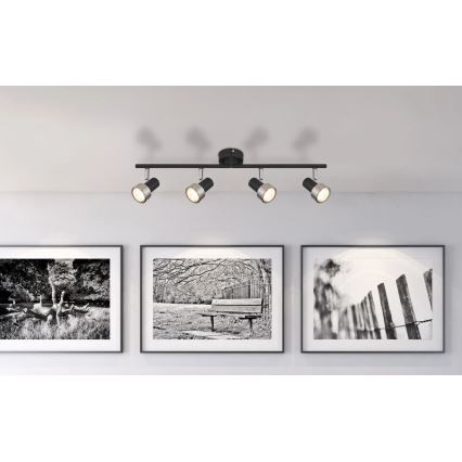 Globo - Akcentinis apšvietimas  4xGU10/25W/230V juoda/sidabras