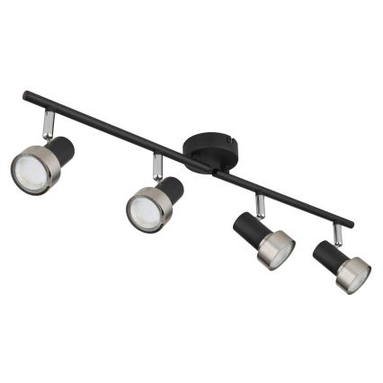 Globo - Akcentinis apšvietimas  4xGU10/25W/230V juoda/sidabras