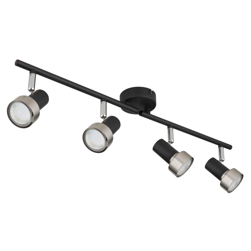 Globo - Akcentinis apšvietimas  4xGU10/25W/230V juoda/sidabras