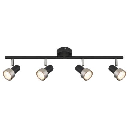 Globo - Akcentinis apšvietimas  4xGU10/25W/230V juoda/sidabras