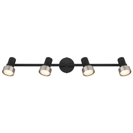 Globo - Akcentinis apšvietimas  4xGU10/25W/230V juoda/sidabras