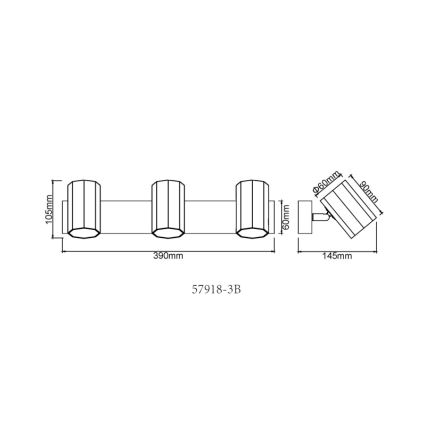 Globo - Akcentinis apšvietimas 3xGU10/25W/230V juoda