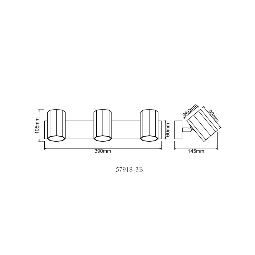 Globo - Akcentinis apšvietimas 3xGU10/25W/230V juoda
