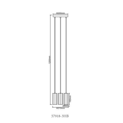 Globo - Pakabinamas sietynas 3xGU10/25W/230V juoda
