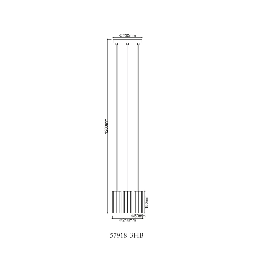 Globo - Pakabinamas sietynas 3xGU10/25W/230V juoda
