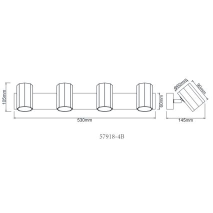 Globo - Akcentinis apšvietimas 4xGU10/25W/230V juoda