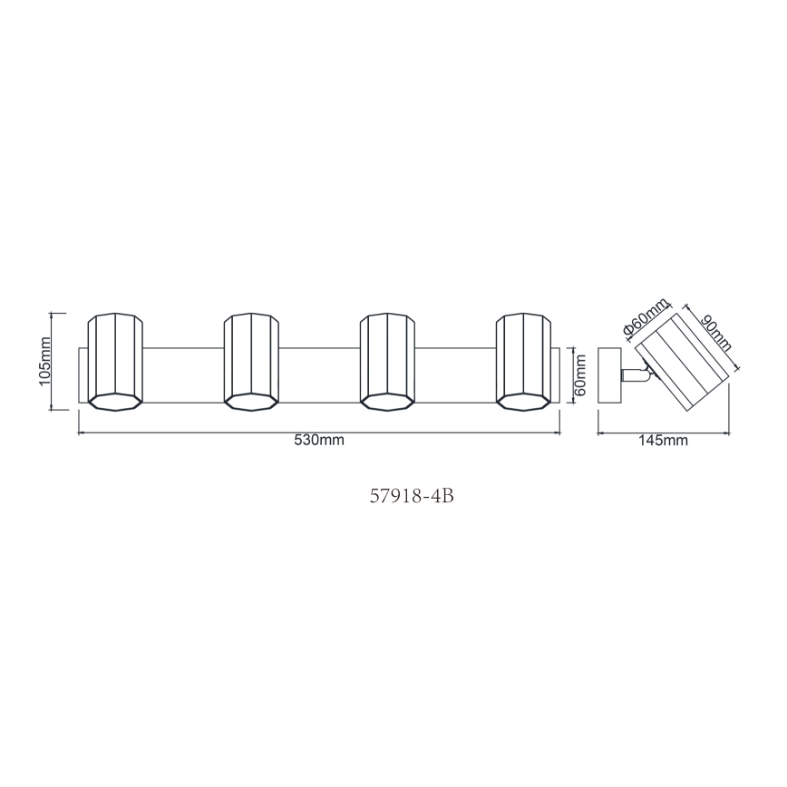 Globo - Akcentinis apšvietimas 4xGU10/25W/230V juoda