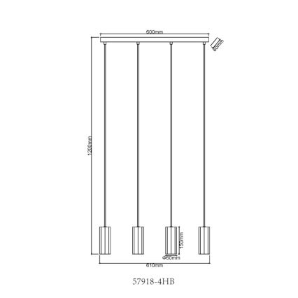 Globo - Pakabinamas sietynas 4xGU10/25W/230V juoda
