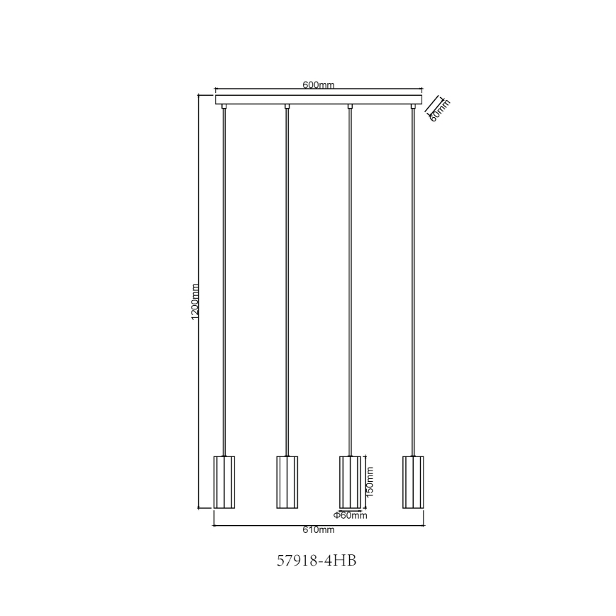 Globo - Pakabinamas sietynas 4xGU10/25W/230V juoda