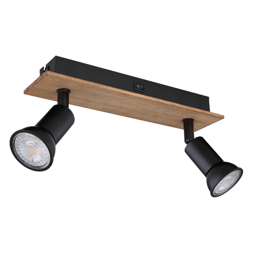 Globo - Akcentinis šviestuvas 2xGU10/35W/230V medžio/juoda