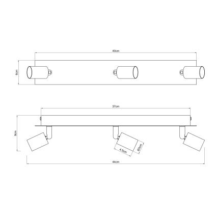 Globo - Akcentinis apšvietimas 3xGU10/35W/230V juoda