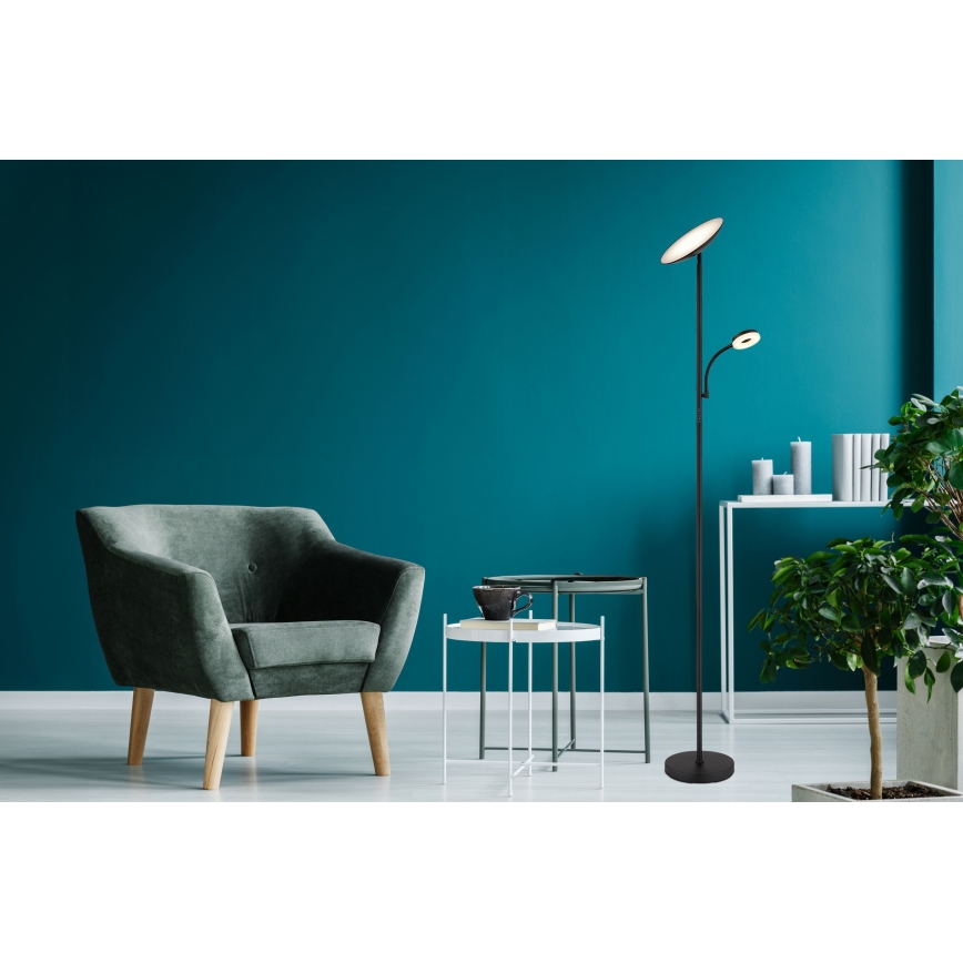 Globo - LED reguliuojama stovinti lempa LED/20W/230V+ LED/5W 3000/4000/6500K juoda