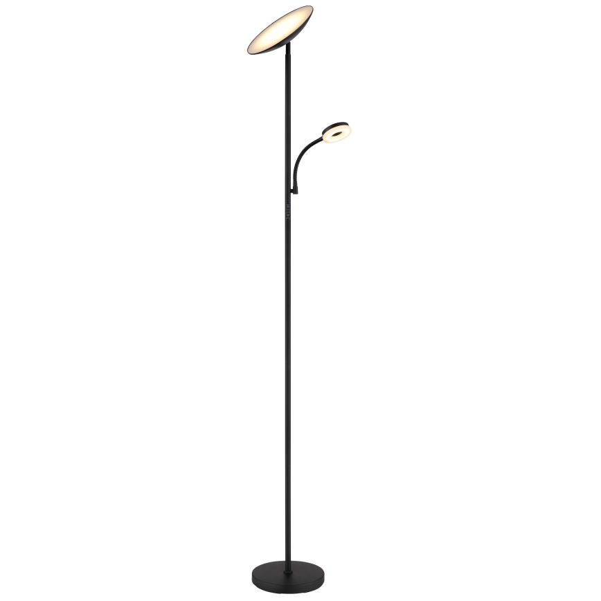 Globo - LED reguliuojama stovinti lempa LED/20W/230V+ LED/5W 3000/4000/6500K juoda
