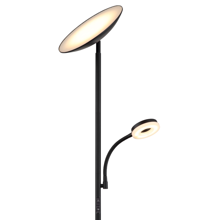 Globo - LED reguliuojama stovinti lempa LED/20W/230V+ LED/5W 3000/4000/6500K juoda