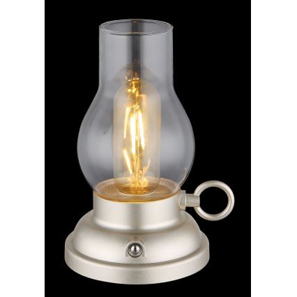 Globo - LED Pritemdoma įkraunama jutiklinė stalinė lempa LED/1W/3,7V 1200 mAh matinis chromas