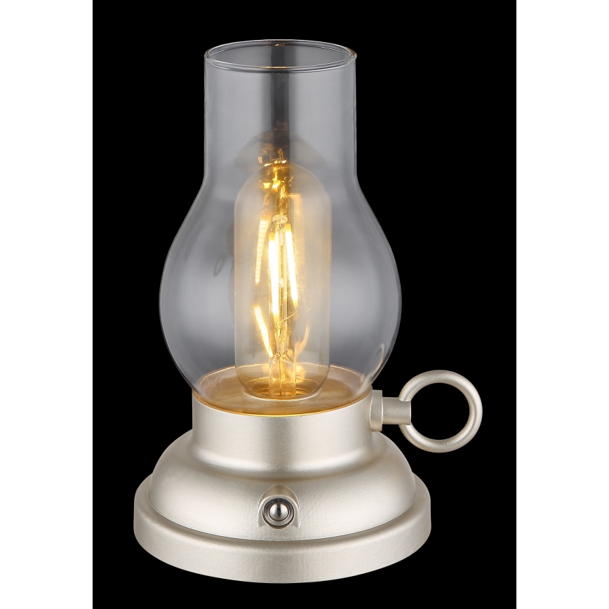 Globo - LED Pritemdoma įkraunama jutiklinė stalinė lempa LED/1W/3,7V 1200 mAh matinis chromas