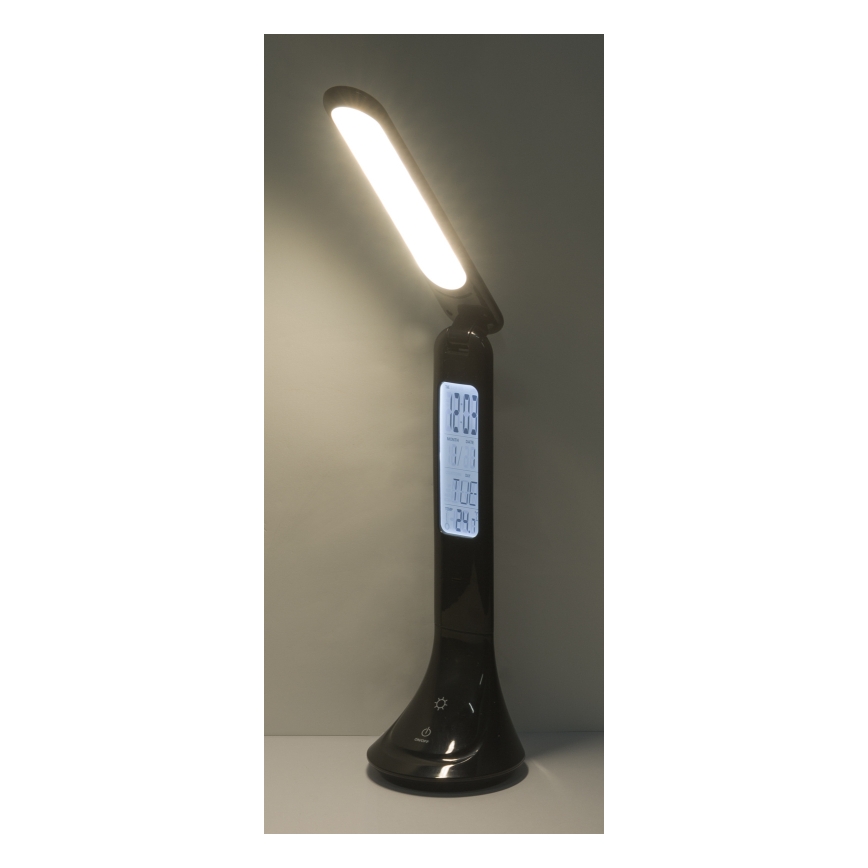 Globo - LED reguliuojamo ryškumo įkraunama stalinė lempa su ekranu LED/4W/230V 2200 mAh juoda