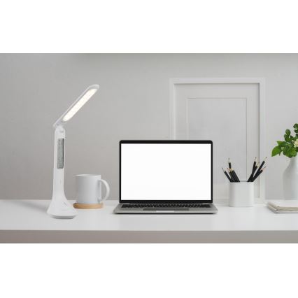 Globo - LED Pritemdomas įkraunamas stalinis šviestuvas su ekranas LED/4W/230V 2200 mAh balta