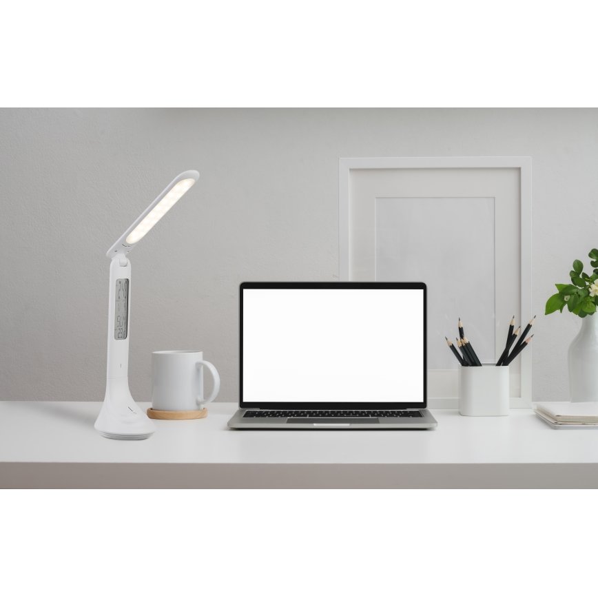 Globo - LED Pritemdomas įkraunamas stalinis šviestuvas su ekranas LED/4W/230V 2200 mAh balta