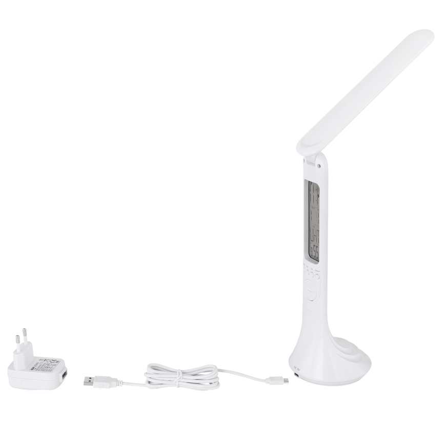 Globo - LED Pritemdomas įkraunamas stalinis šviestuvas su ekranas LED/4W/230V 2200 mAh balta