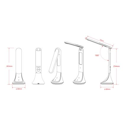 Globo - LED Pritemdomas įkraunamas stalinis šviestuvas su ekranas LED/4W/230V 2200 mAh balta