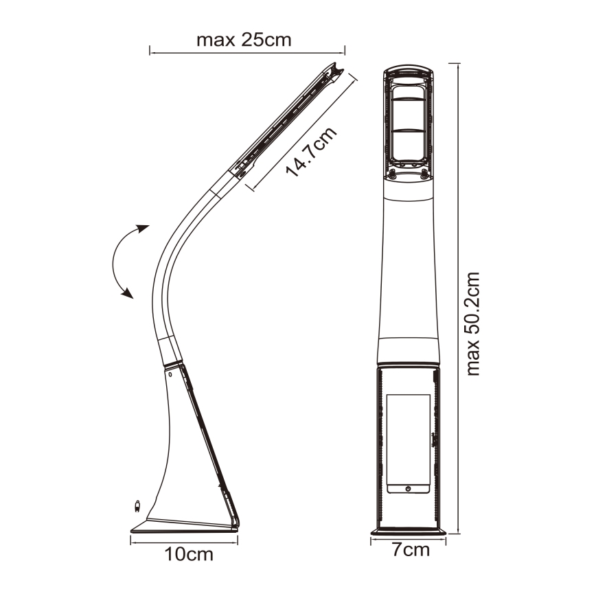 Globo - dimeriuojama jutiklinė stalinė lempa su ekranu LED/6,5W/230V 3000/4500/5800K balta