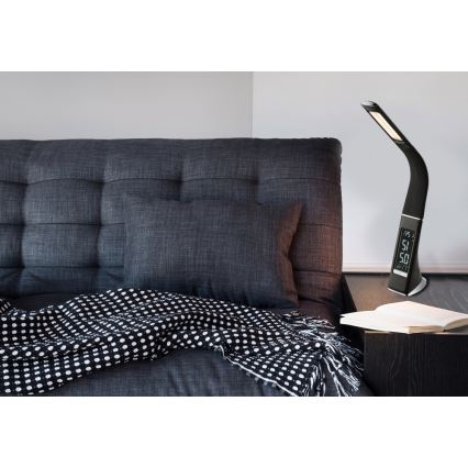 Globo - LED reguliuojama jutiklinė stalinė lempa su ekranu LED/6,5W/230V 3000/4500/5800K juoda