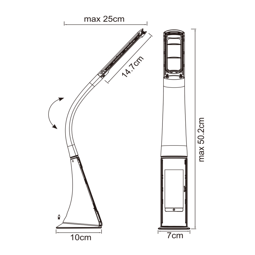 Globo - LED reguliuojama jutiklinė stalinė lempa su ekranu LED/6,5W/230V 3000/4500/5800K juoda
