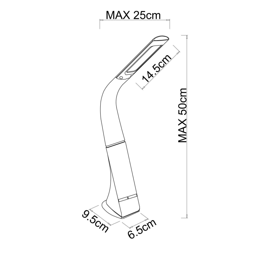 Globo - reguliuojamo ryškumo jutiklinė įkraunama stalinė LED lempa LED/5W/5V 2200 mAh