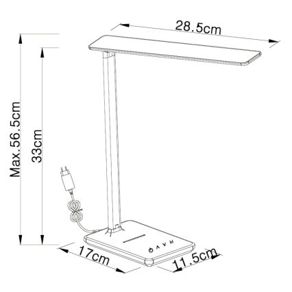 Globo 58400S - LED Pritemdoma stalinė lempa BULLA LED / 5W / 230V