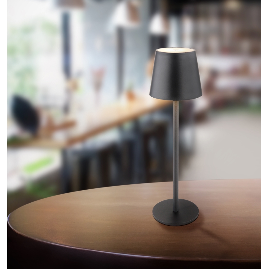 Globo - LED pritemdoma jutiklinė lauko lempa LED/3W/3,7V IP44 1800mAh + USB juoda